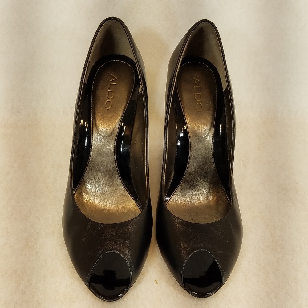 Aldo Peep Toe Black Wedge